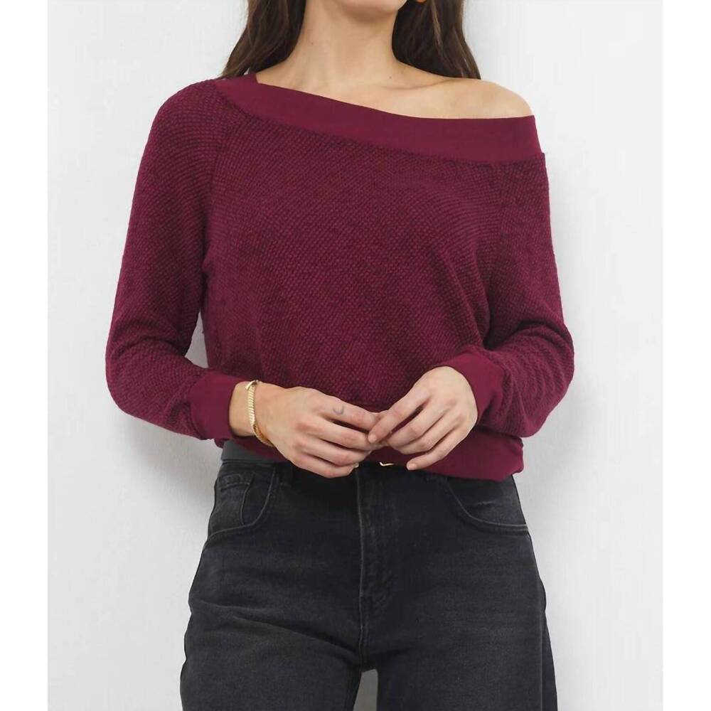 NEW LAMADE carol off the shoulder pullover in merlot